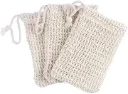 FOMIYES 2 Pack Soap Saver Pouch Sisal Delicate Wash Bag Foaming Net Soap Holder Shower Scrubber