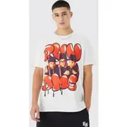 Mens White Oversized Run Dmc License T-shirt