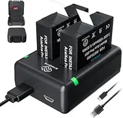Anegine 360 Ace Replacement Battery 1800mAh 2 Pack and USB Charger Compatible with Insta360 Ace Pro Camera Including Battery Box with SD Card Storage (2-Pack)