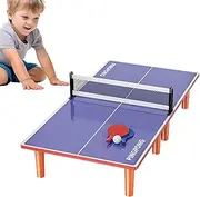Mini Table Tennis Table, Small Table Tennis Table - Compact Table Tennis Table for Children with 2 Bats and 1 Ball - Weatherproof, Stable Table Tennis Tables for Children, Adults, Playroom, Living