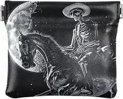 [YXYZRMY] PU Leather Squeeze Coin Purse Moon Skeleton Cowboy, Coin Pouch Change Holder for Women Men, Mini Portable Cosmetic Bags for Women, Multi-colored, one size, Multi-style, Multi-colored, one size