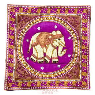 泰國繡珠大象沙發床頭靠墊抱枕床上護腰榻榻米靠包東南亞風格裝飾