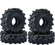 Super Soft 1.0 Mud Tires, Large 74 * 27mm Tires for TRX4M 1/18 1/24 Axial SCX24 AX24 FMS FCX24 Ultimate 4x4 4WS Mini RC Crawler XC-1 RTR, RC Crawler Car Upgrade, Come with Double Layer Sponges