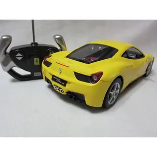 【KENTIM 玩具城】1:14(1/14)全新原裝法拉利FERRARI 458 ITALIA黃色授權RASTAR遙控車