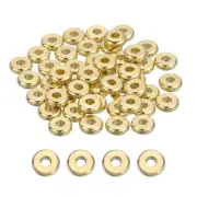 60 Pcs Flat Round Spacer Beads 6mm Brass Heishi Beads for Jewelry Making