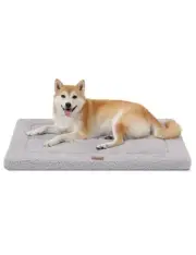 Low-Profile Dog Crate Pad Mat for Large Dogs, Washable Ultra Soft Dog Crate M...