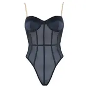 Love in Leather Muse Chain Strap Mesh Teddy