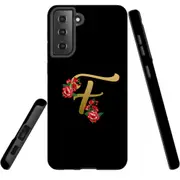 For Samsung Galaxy S22+ Plus Case, Armour Cover, Embellished Letter F