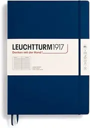 Leuchtturm1917 Master A4 Plus Ruled Hardcover Notebook- 233 Numbered Pages, Navy