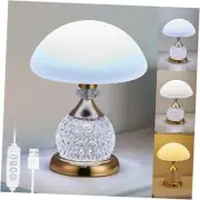 Crystal Table Lamp, 3 Lighting Color Desk Lamp Bedside Lamps with 10