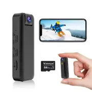 VSTARCAM 1296P Mini Body Camera Video Recorder, Wearable Hidden Camera, 180°L
