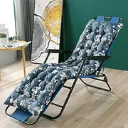 Cushion Replacement Sun Lounger Cushions with Thick Top Cover, Garden Bench Cushions, Sun Lounger Cushions, Rocking Chair Cushions for Indoor and Outdoor Garden Patio (Blue-Black, 53 x 180 c