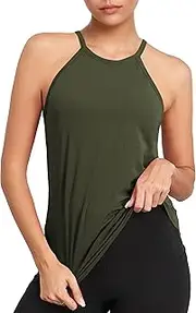 [TAIPOVE] Women's Tank Top Pima Cotton Open Back Workout Tops for Women Halter Yoga Shirts Sleeveless Summer Tops