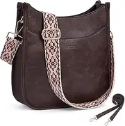 [Caitina] Women's Shoulder Handbags Fashion Vegan Leather Crossbody Bag Shoulder Purse For Ladies with 2PCS Adjustable Strap
