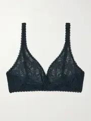 [Eres] Eres - Fuseau Stretch-lace Soft-cup Triangle Bra - Blue - 70B 70B Blue