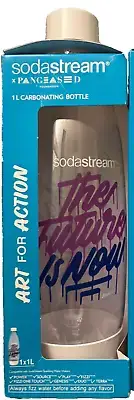 SodaStream Carbonating Bottle,Slim Liter,Art for Action,Future Is YOU,NOW,Purple