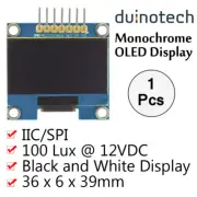 1pcs 1.3 Inch 39 x 35mm (128 x 64 Pixel) Duinotech Monochrome OLED Display