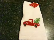 1 New Truck Christmas Trees Cut & Carry Spruce burgundy white fingertip Towel