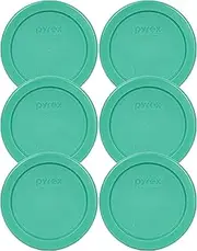 [Pyrex] 7202-PC 1 Cup Green Round Plastic Replacement Lid - 6 Pack