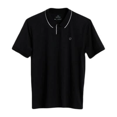 Brixton "Proper" Short Sleeve Polo Tee (Black) SU22 Collard T-Shirt