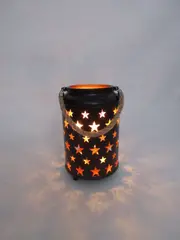 New Oriental LED Lantner w/Star and Rope Hanger - 20cmH