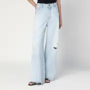 [Golden Goose] Wide faded blue jeans with rips 26 Blue