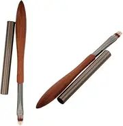 NIYANGLE 2 Pack Multifunctional Manicure Tool Nail Painting Pen Sandalwood Handle Smudging Brush Nail Art Pen for Smooth Gradients