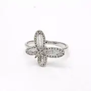 0.40 Carat Baguette Shape H-VS2 Diamond 14k White Gold Cluster Ring