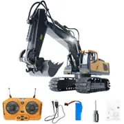 RC Excavator/Bulldozer 1/20 2.4GHz 11CH RC Construction Truck Engineering Vehicles with Light Music Christmas Gift Toys for Kids Excavator -1Battery