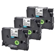 3PK Compatible Brother TZ TZe FX241 P-Touch Label Tape Flexible Adhesive 0.7"