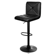 Artiss Set of 2 Black PU Leather High Back Kitchen Bar Stools