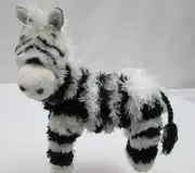 One Yarn Black & White Zebra 4 Legged String Marionette 6" Puppet NP