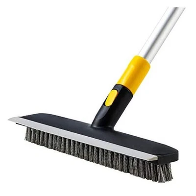 Floor Scrub Brush 55.9" Telescopic Handle 2 in 1 Scrape brush Stiff Bristle