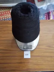 KNITTING MACHINE YARN ON CONE 2 PLY BLACK WANG CREPE 821 GRAMS (639)