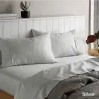 NNEDSZ Accessorize 1500TC Cotton Rich Sheet Set Silver King