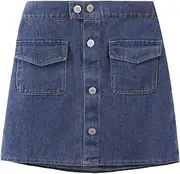 [WELAKEN] Jean Skirt for Girls Toddler & Kids II Girl's Elastic Waist A Line Mini Denim Skirts