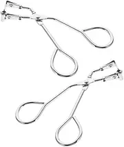 LALADEFIEE 2Pcs Portable Stainless Steel Eyelash Curlers Travel Friendly Mini Lash Curlers with Nonslip Grip for Precise Eye Makeup Touchups for Women
