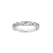 9ct White Gold Diamond Swirl Band