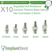 10x Angulated Anti Rotational Concave CAD/CAM Ti-Base Dental Int Hex 2.42mm