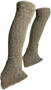 [yuksok] Skating Leg Warmers Skating Socks Lightweight Thermal Soft High Footless Socks Knitting Long Leg Warmers for Sports Workout
