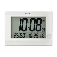 在飛比找momo購物網優惠-【SEIKO 精工】溫溼度顯示 座掛兩用電子鐘 時鐘(QHL