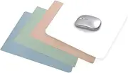 4 Pack Mouse Mat, 26X21CM 1.8 mm Ultra Thin, Simple Durable, Leather, Double-Sided Pure Color Mouse Pad, Multifunctional Large Desk Pads, 4 Colors