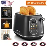 Compact Retro Toaster - Touch Screen Control, 6 Browning Levels, Easy Cleanup