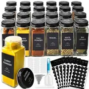 24 Pcs Glass Spice Jars with 408 Labels, 4oz Empty Seasoning Spice Jars Set