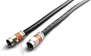 Black RG6 Quad Shield F-Type Male to Male Coax Cable Flylead | TV | Antenna | Satellite | NBN | Foxtel (0.5m-50m Lengths) (3m)