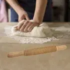 Threaded Rolling Pin Comfortable Grip Multifunction Roller