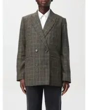 A.p.c. Glen Plaid Double Breasted Blazer Women Brown