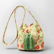 Women's Crossbody Bag, Canvas Bag, Bohemian With Tassels