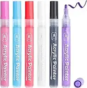 Pack of 6 Body Painting Pens, Easter Chalk Pens Markers, Chalk Pens for Windows, Wood, Stone, Ceramic, Glass, Fabric, Canvas, Porcelain, Metal, DIY Crafts (6 Colours)