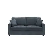 2 Seater Sofa Set Polyester Charcoal Fabric Multilayer Two Pillows Individual Pocket Spring